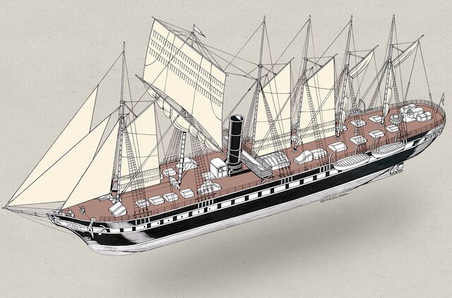 Cascos de hierro para barcos y hélices