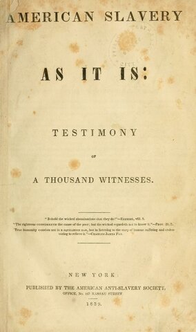 Slavery As It Is, an abolitionist pamphlet, published