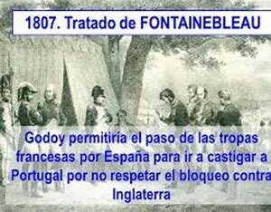 Tratado de Fontainebleau para el reparto de Portugal entre España y Francia.