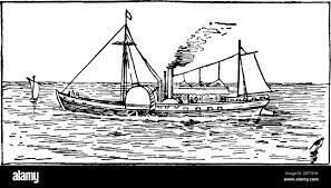 Primera línea comercial del barco de vapor