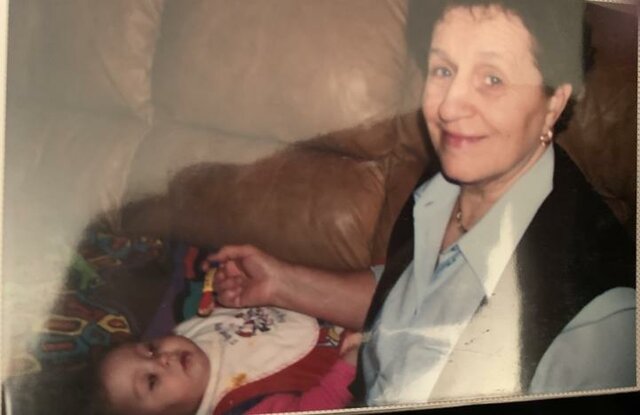 My grandma feeding me