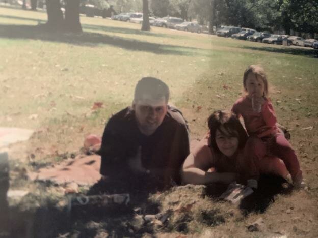 My dad, mom, and I at the park