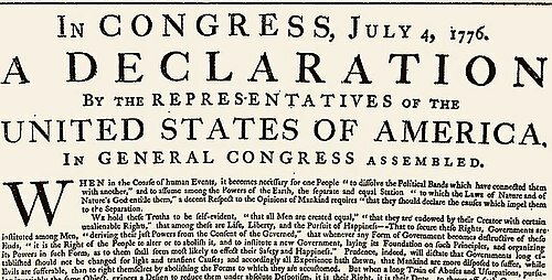Declaración de Independencia de EEUU