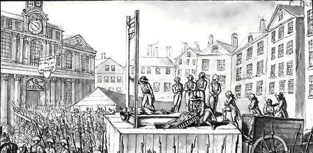 Política de «Terror» de Robespierre, execució de tota aquella persona sospitosa de ser contrari a la revolució