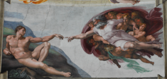Michaelangelo paints the Sistine Chapel ceiling