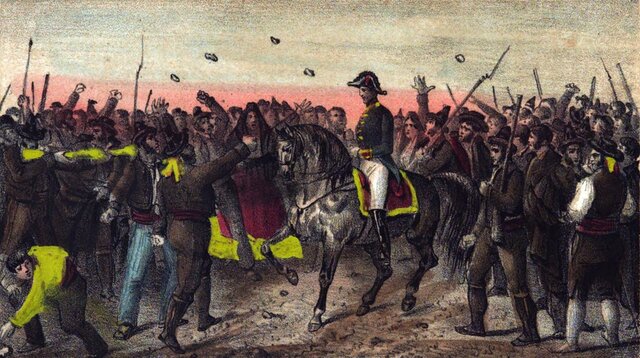 el tinent coronel Del Riego, es posa al front de les tropes