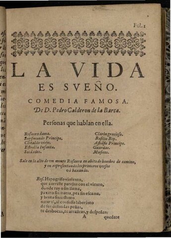 “La vida es sueño”