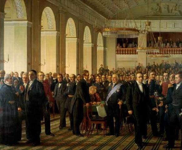 Fransk konge tvunget til at underskrive forfatning