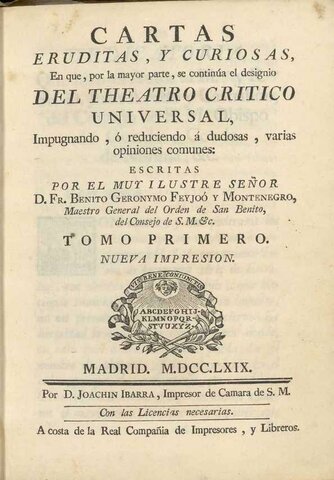 ENSAYO. CARTAS ERUDITAS Y CURIOSAS