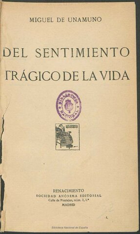 ENSAYO. DEL SENTIMIENTO TRÁGICO DE LA VIDA
