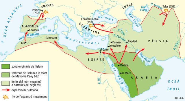 Mort de Mahoma i expansió territorial