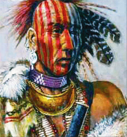 Native american chief visits colony