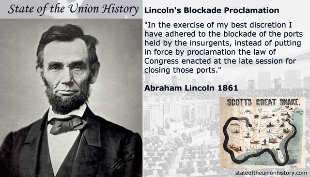 President Lincoln declares a blockade of Southern ports