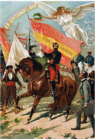 Revolución: “La Gloriosa”. Exilio de Isabel II