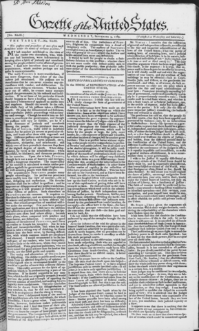 Federalist paper Gazette of the united states published