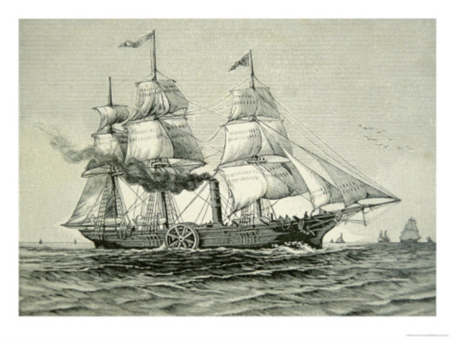 First steamship crosses Atlantic