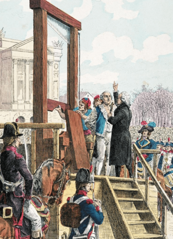 Louis XVI executed by the guillotine