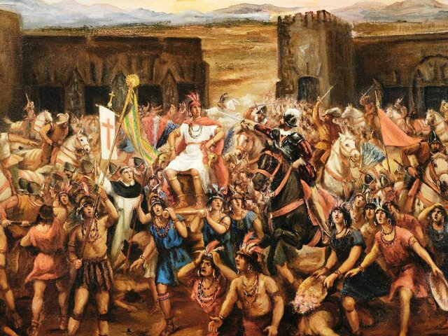 Francisco Pizarro mata a Atahualpa