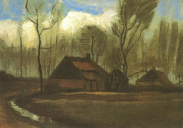 Farmhouses Among Trees