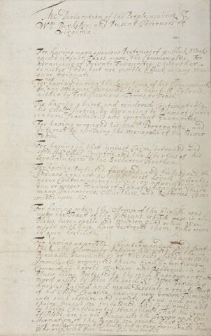 Bacon’s Declaration of the People of Virginia