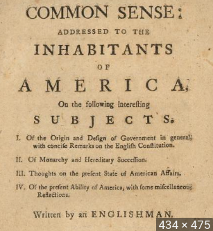 "Common Sence" published by Thomas Paine