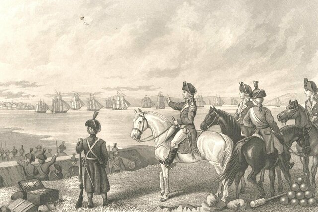 Washington arrives on outskirts of Boston with continental troops