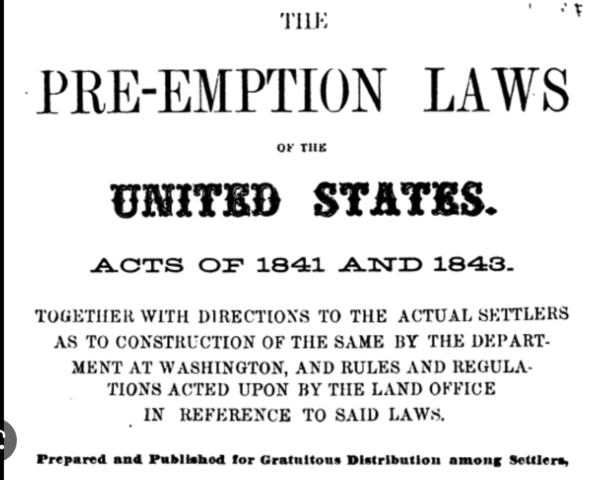 Preemption Act of 1841 passed