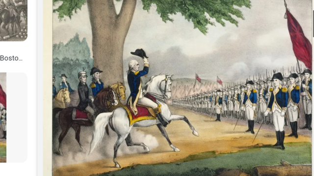Washington arrives at Boston with Continental Troops