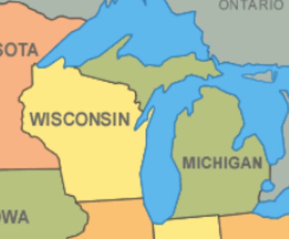 Wisconsin and Michigan