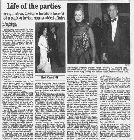"Diana Vreeland: Immoderate Style" Themed MET Gala News Clipping