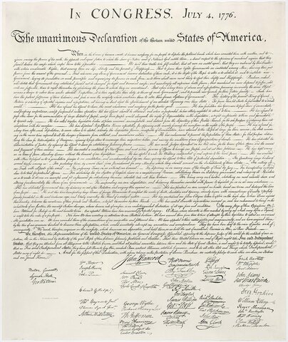 Declaration of Independence approved by Congress