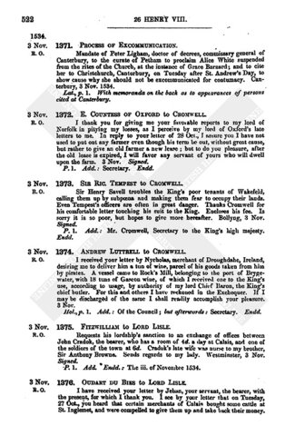The Act of Supremacy by Henry VIII