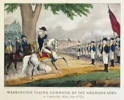 Washington arrives on outskirts of Boston with continental troops