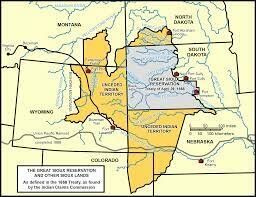 The treaty in 1892 between the US government and the Lakota Tribe