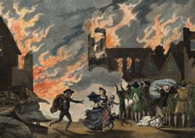 The Great Fire of London begins.