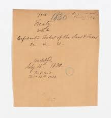 The first treaty between the Oto Tribe and the US government