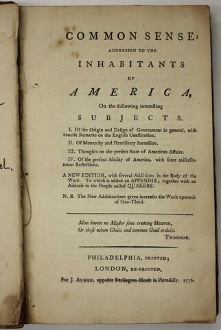 Common Sense, by Thomas Paine