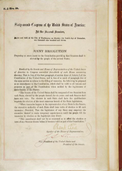 The 17th Amendment is Passed