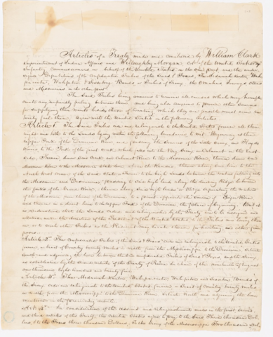 The first treaty between the Oto Tribe and the US government