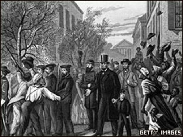 Abraham Linconl abole la esclavitud en EEUU.