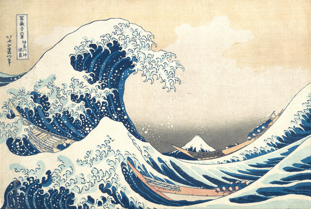Under the Wave off Kanagawa (Kanagawa oki nami ura),  also known as the Great Wave, from the series Thirty-six Views of Mount Fuji