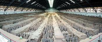 Terra cotta warriors from mausoleum of the first Qin emperor of China.