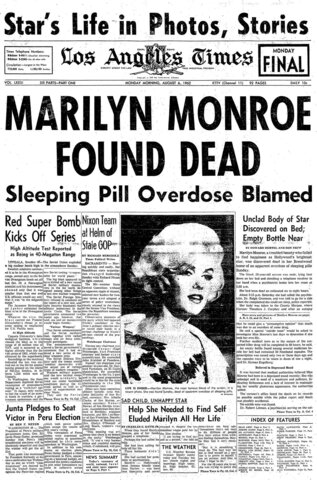 Marilyn Monroe Passes Away
