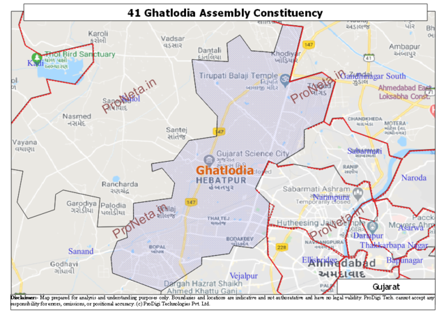 Elected as the member of Gujarat Legislative Assembly for Ghatlodia constituency