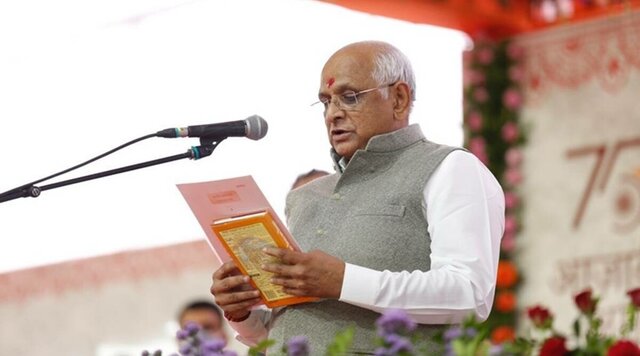 Sworn in as the CM of Gujarat