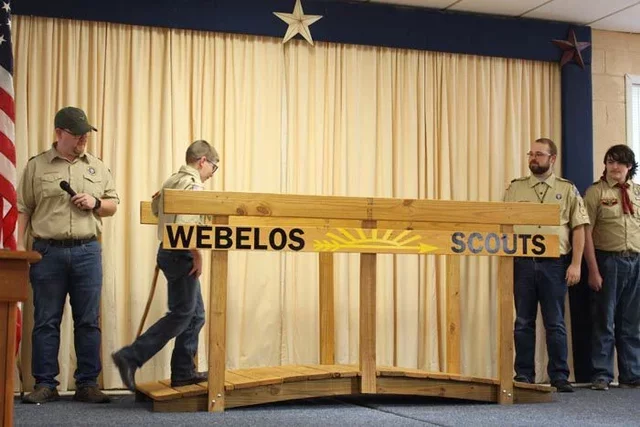 Crossing the Cub Scouts bridge to Boy Scouts