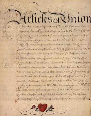 Act of Union between England and Scotland.