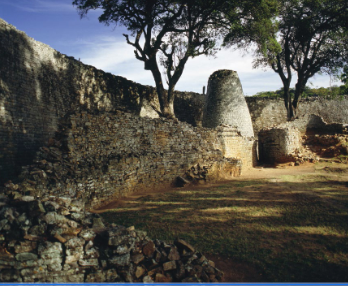 Conical tower and circular wall of Great Zimbabwe