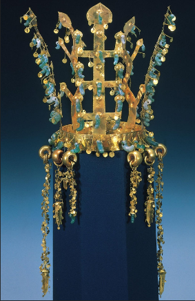 Gold and jade crown