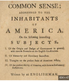 "common sense" published by thomas paine